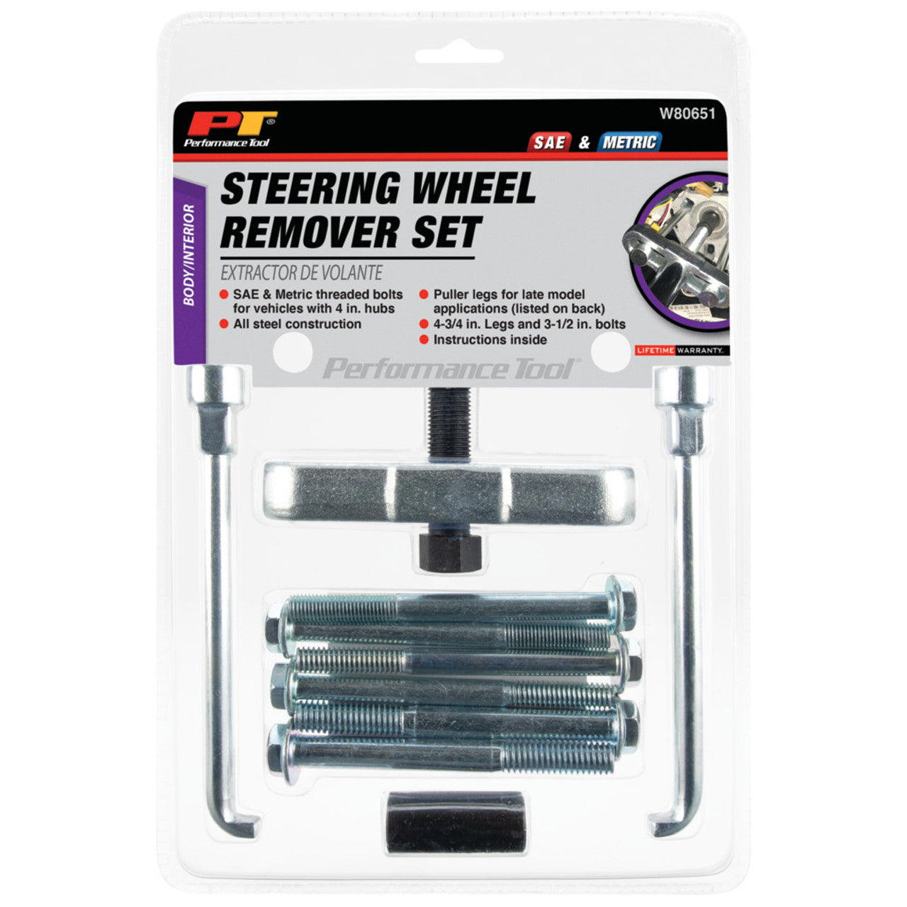 Performance Tool Steering Wheel Remover Tool Set