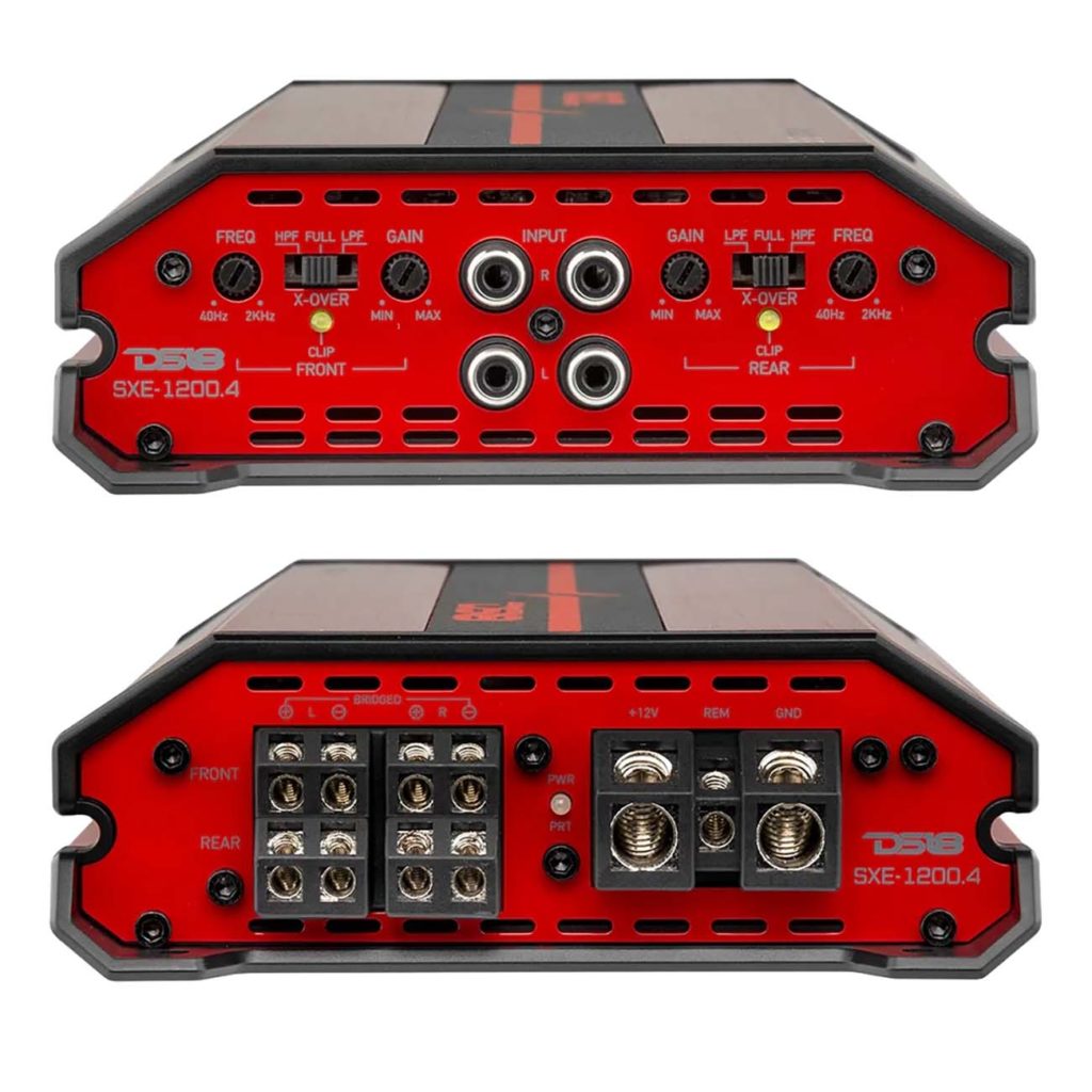 DS18 4 Channel Amplifier, 400W RMS/1200W MAX – Red