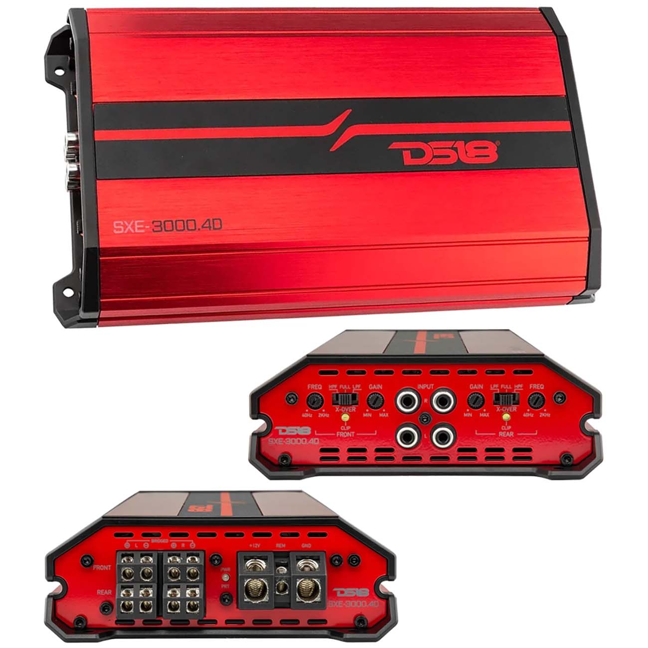 DS18 4 Channel Amplifier, 1280W RMS/3000W MAX – Red