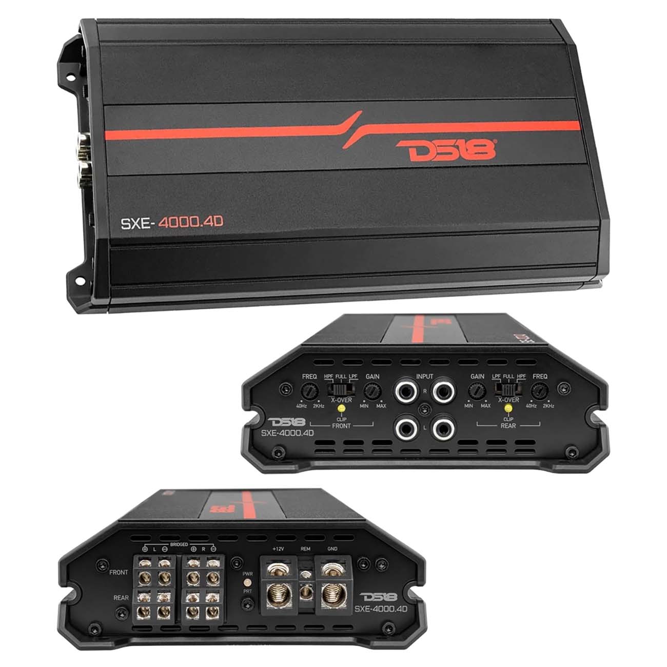 DS18 4 Channel Amplifier, 1720W RMS/4000W MAX – Black