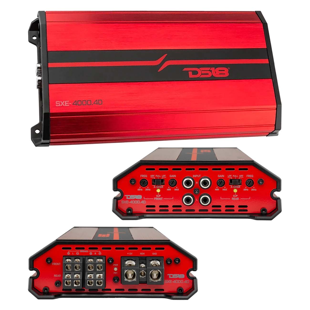 DS18 4 Channel Amplifier, 1720W RMS/4000W MAX – Red