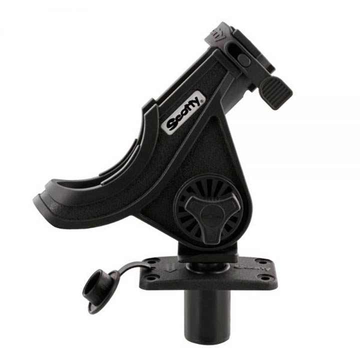 Scotty Baitcaster/spinning Rod Holder With Flush Deck Mount Black