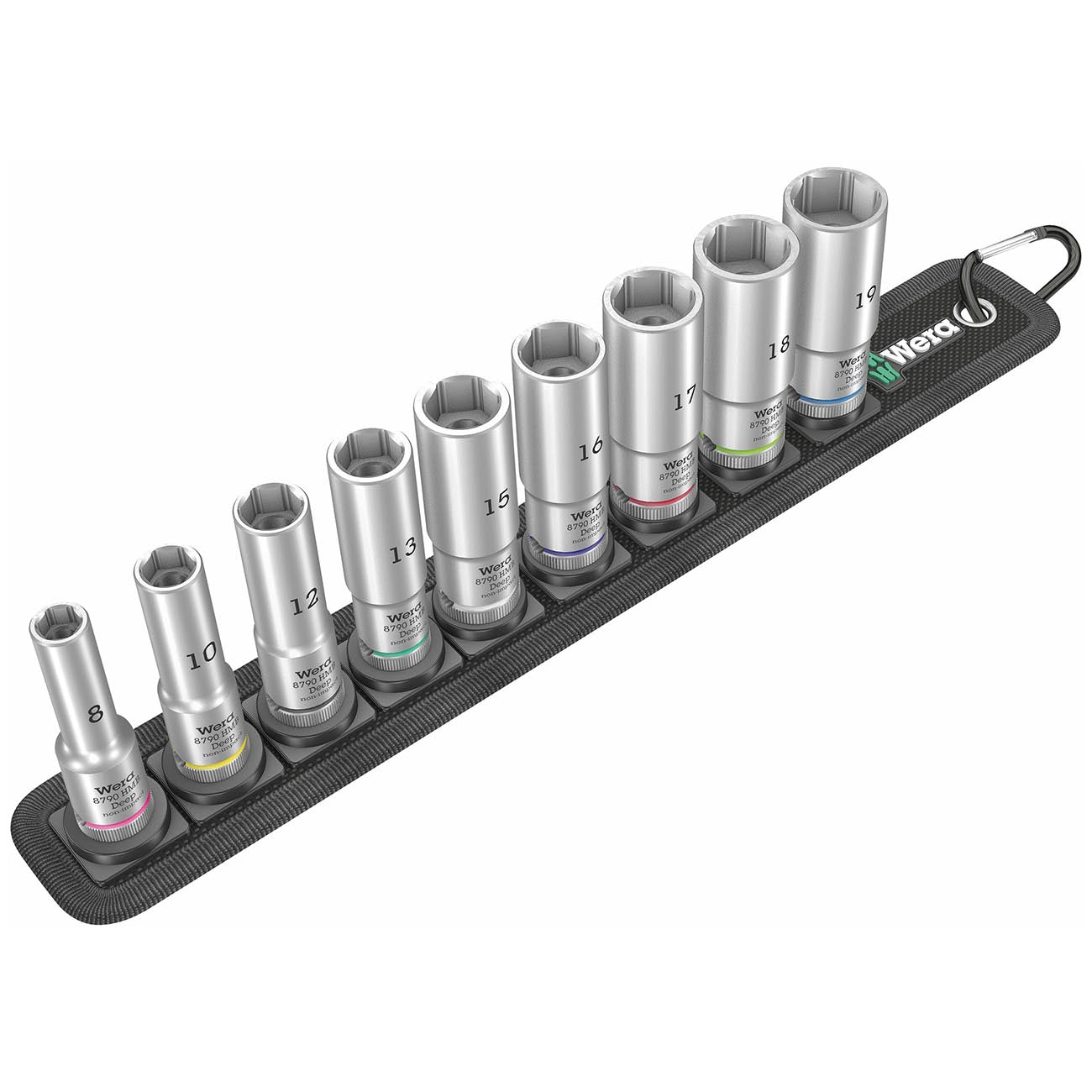 Wera Belt B 1 Zyklop Metric Deep Socket Set With Holding Function 3/8" Drive (9-piece Set)