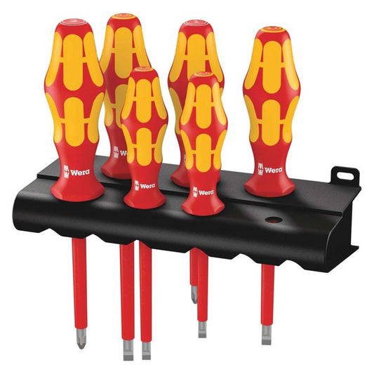 Wera Insulated Screwdriver Set With Rack (6-piece Set)