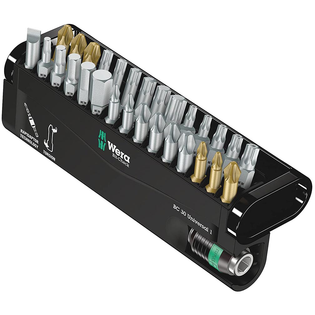 Wera Bc Universal Rapidaptor Bit-check (30-piece Set)