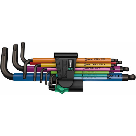 Wera Hex-plus Color Coded Metric L-key 9 Piece Set