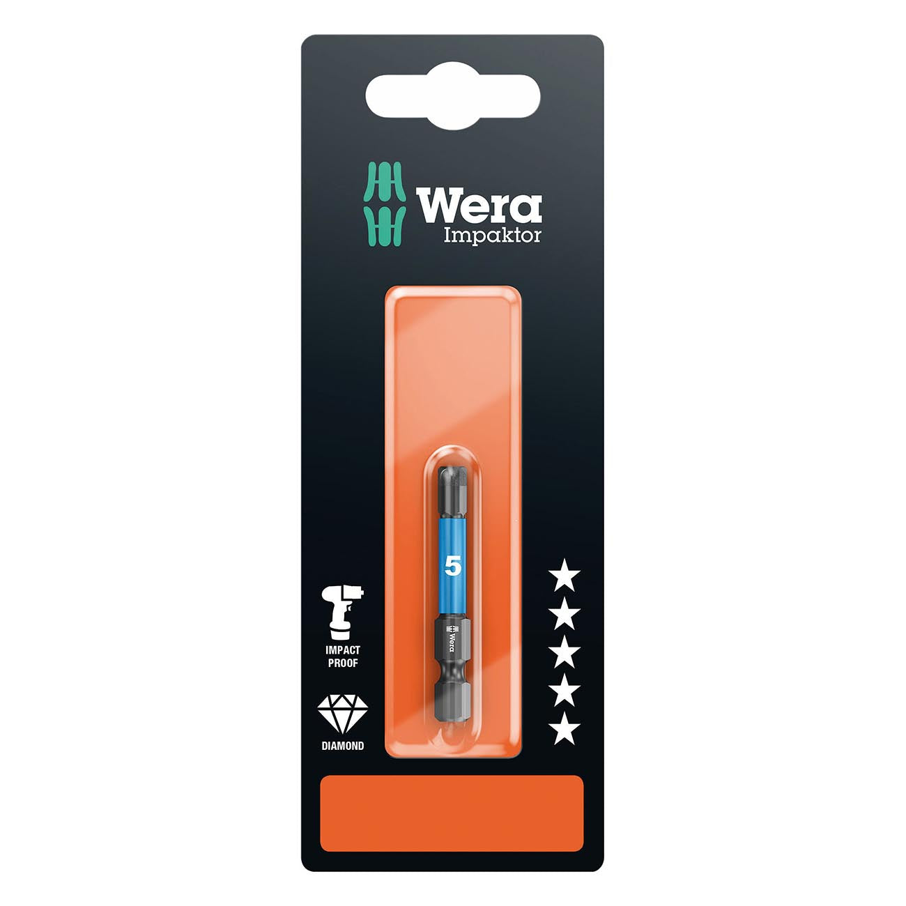 Wera Metric Impaktor Hexplus 5x50 Mm Bit - 1/4" Drive