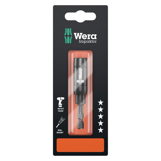 Wera Impaktor 1/4" Bit Holder With Retaining Ring And Ring Magnet