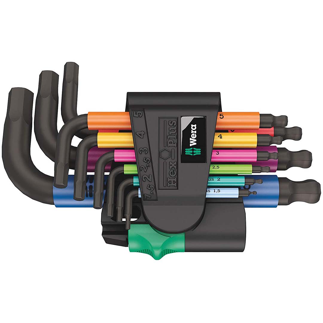 Wera Metric Hex-plus Short Shaft Allen Wrench Set (9-piece Set) - Color Coded