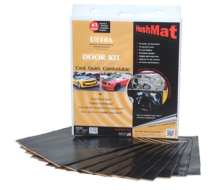 Hushmat Ultra Door Kit Black-ten 12"x12" Sheets (10 Sq. Ft.)