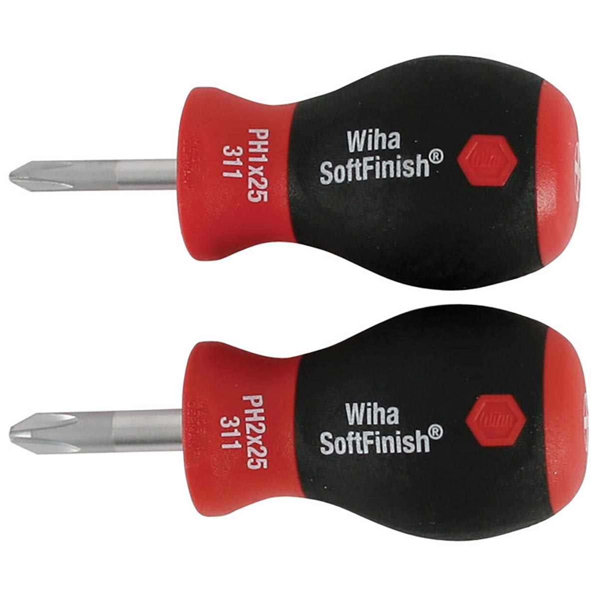 Wiha Softfinish Stubby Phillips Screwdriver Set (2 Piece Set)