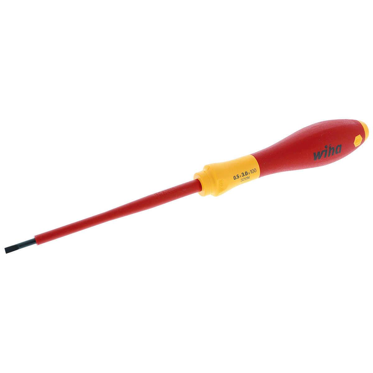 Wiha Insulated Softfinish Slotted Screwdriver 3mm (1/8″) X 100mm