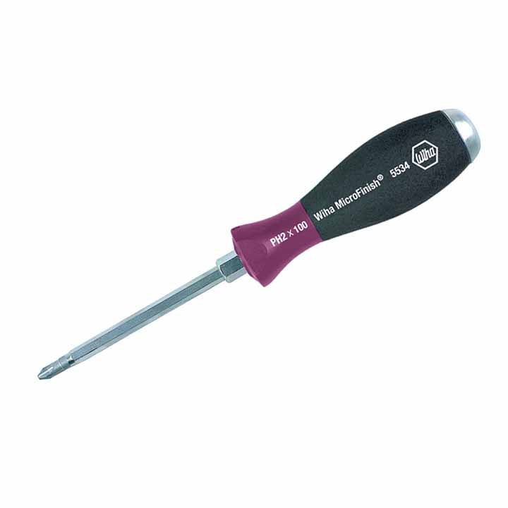 Wiha Microfinish Extra Heavy Duty Phillips Screwdriver Ph #2 X 100mm