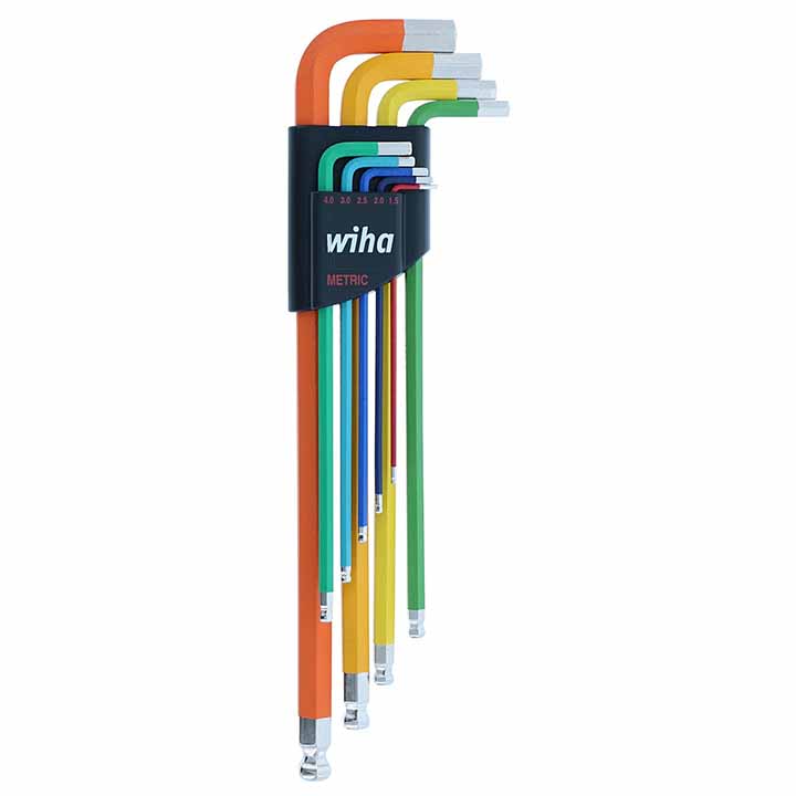 Wiha Ball End Color Coded Hex L-key Set (9 Piece Set) - Metric