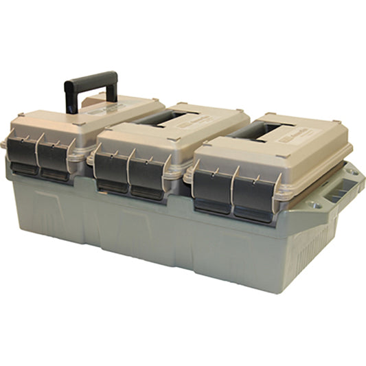 Mtm 50 Cal 3-can Ammo Crate (dark Earth Cans/army Green Crate)