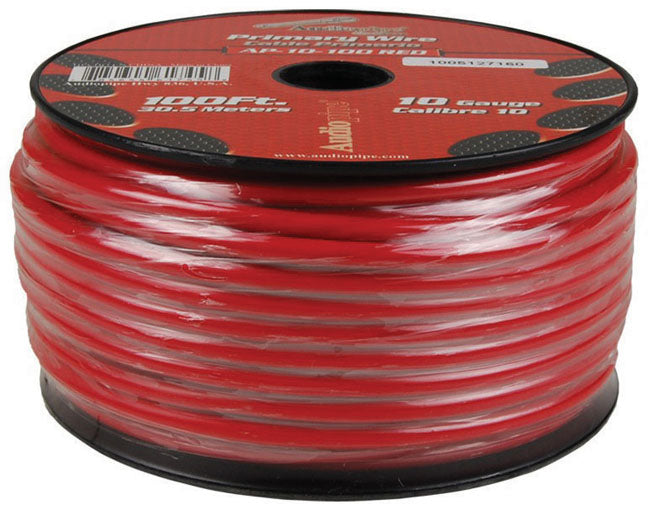 Audiopipe 10 Gauge 100ft Primary Wire Red