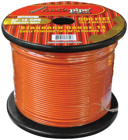 Audiopipe 14 Gauge 500ft Primary Wire Orange