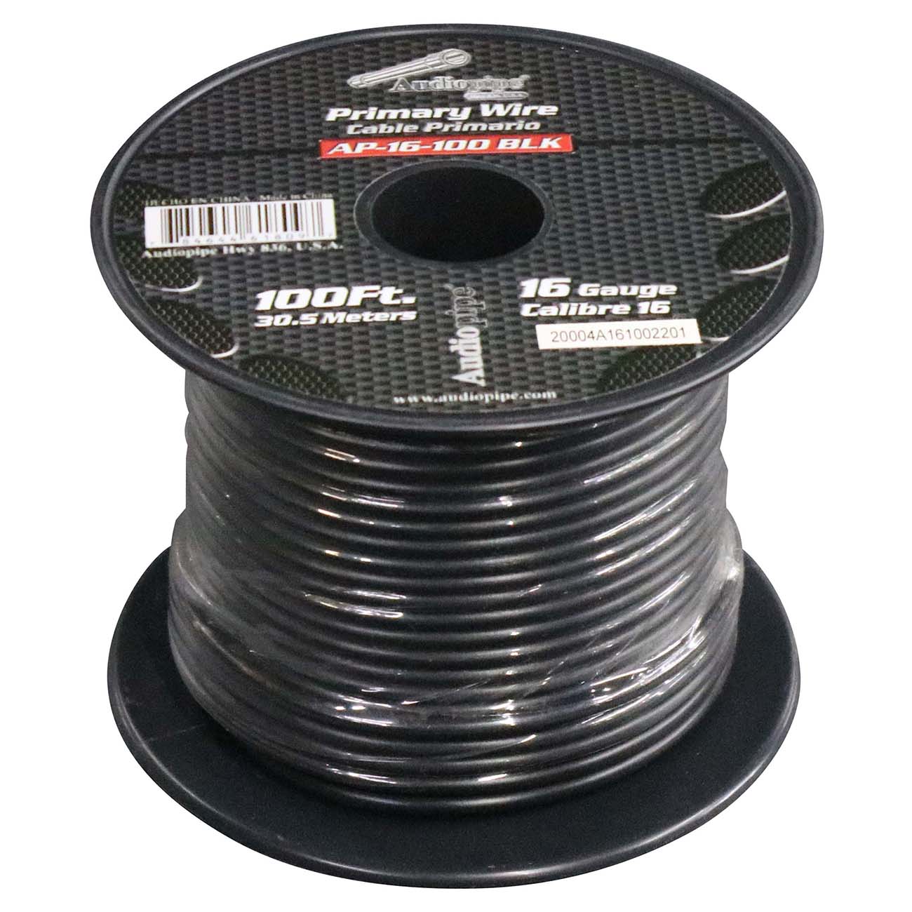 Audiopipe 16 Gauge 100ft Black Primary Wire