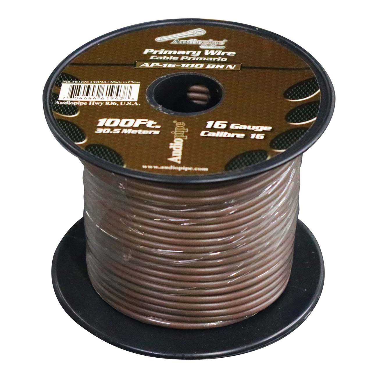 Audiopipe 16 Gauge 100ft Brown Primary Wire