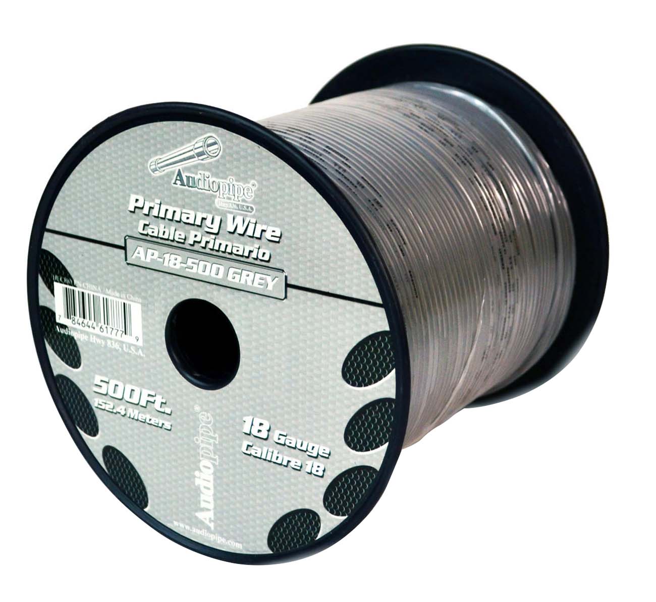 Audiopipe 18 Gauge 500ft Primary Wire Grey