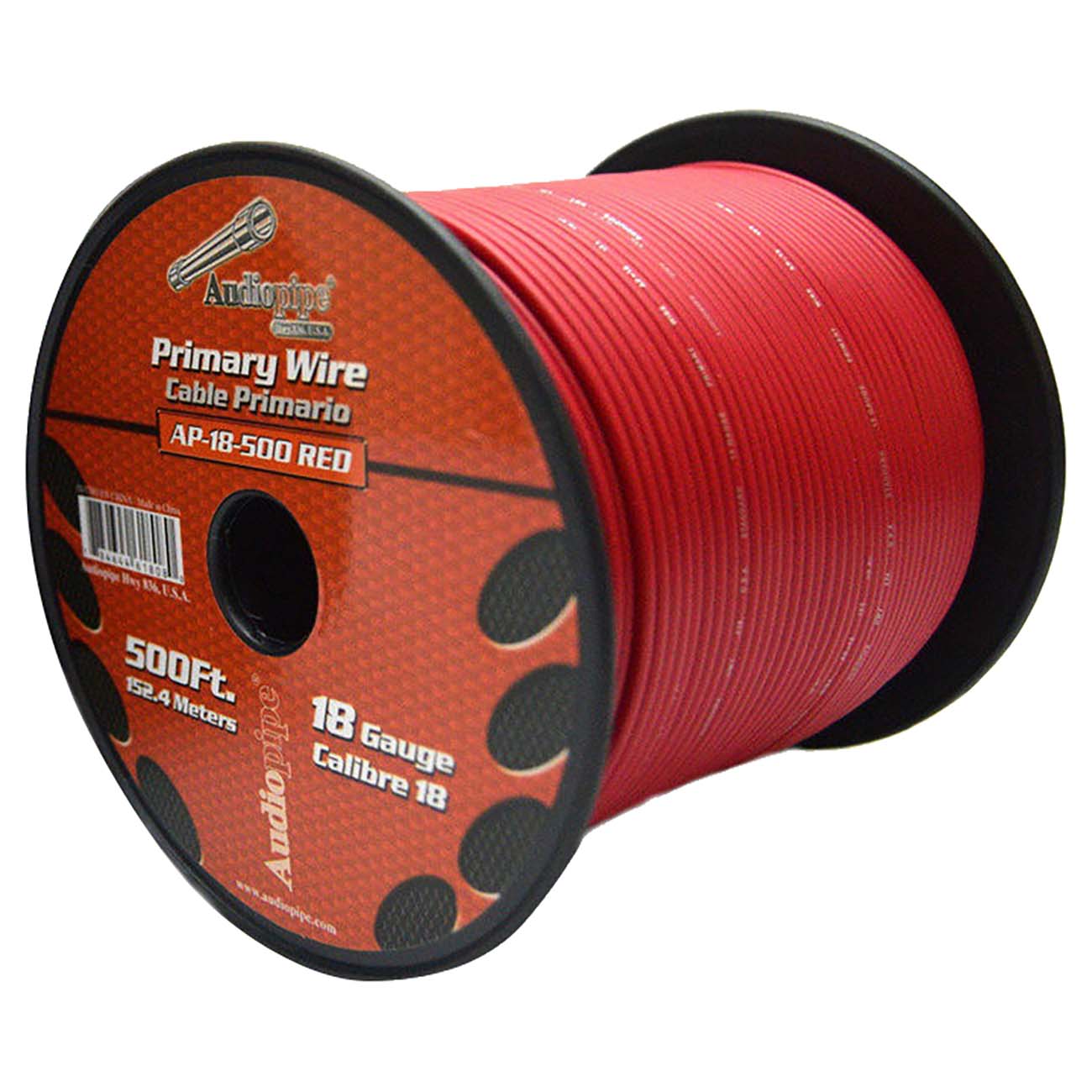 Remote Wire Audipipe 18ga 500' Red