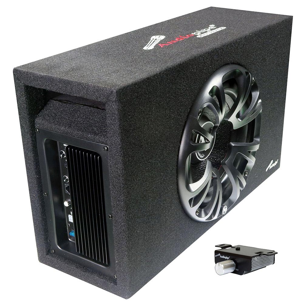 Audiopipe Single 10" Amplified Ported Bass Enclosure  1200 Watts