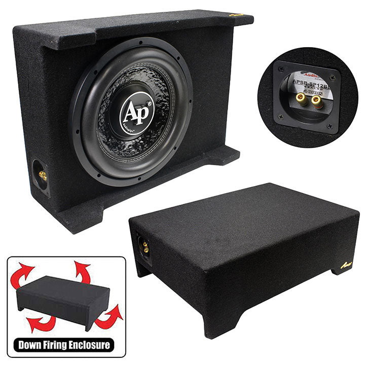 Audiopipe 12" Loaded Sealed Enclosure 800 Watts Shallow Mount 4 Ohm