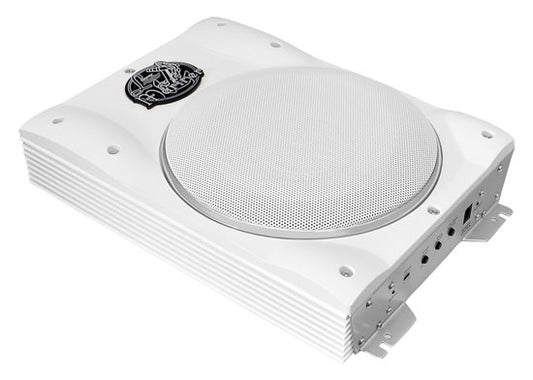 Lanzar Marine Low-profile 8” Amplified Enclosure (white)