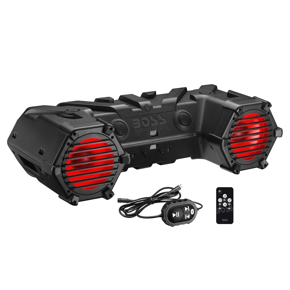 Boss Amplified Bluetooth 8" Marine Speaker Rgb Lighting & Led Light Bar