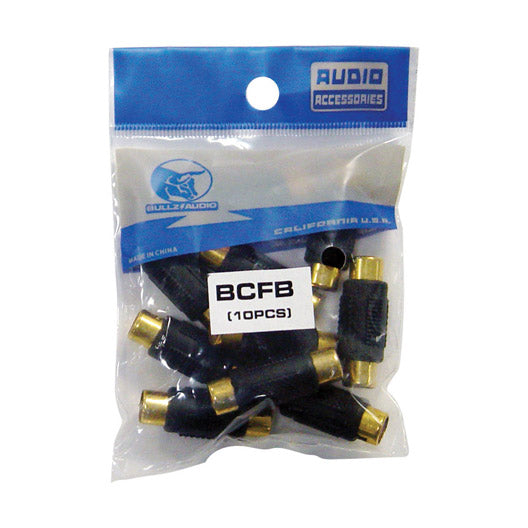 Rca Coupler;female;black;bullzaudio; 10/bag