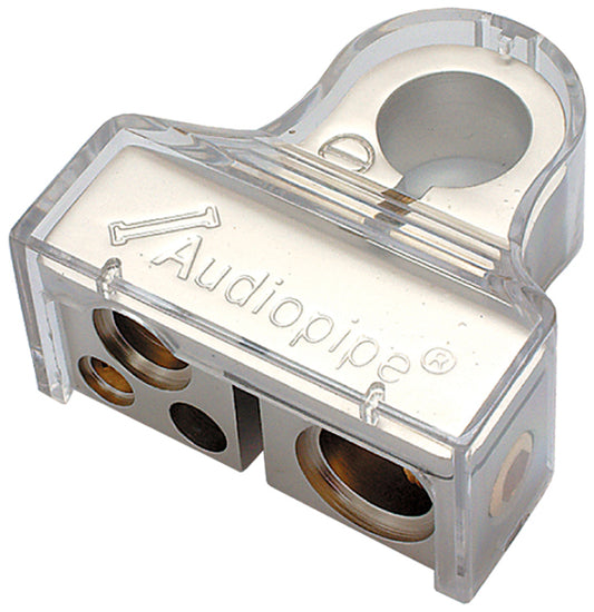 Battery Terminal Audiopipe Positive; Platinum Finish