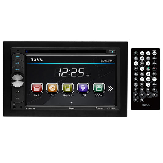 Boss 6.2” Double Din Fixed Face Touchscreen Dvd Receiver With Bluetooth Usb/sd Inputs And Remote