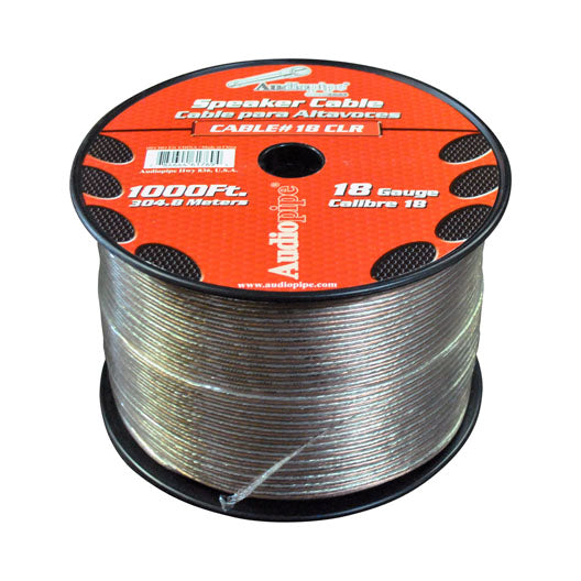 Speaker Wire Audiopipe 18 Ga 1000' Clear(cbp181000)