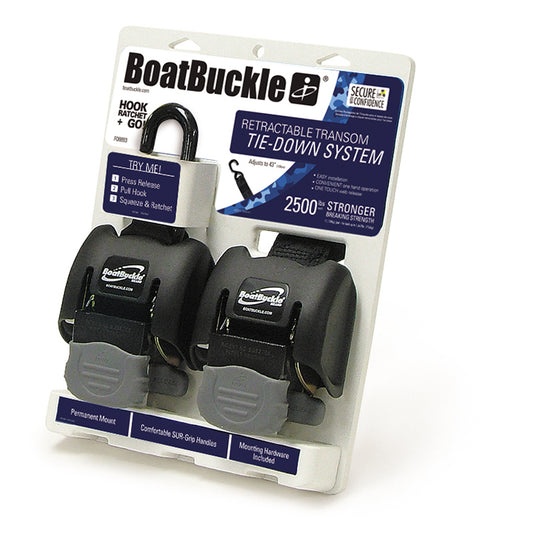 Boatbuckle Retractable Transom Tie-down - 2" Web (pair)