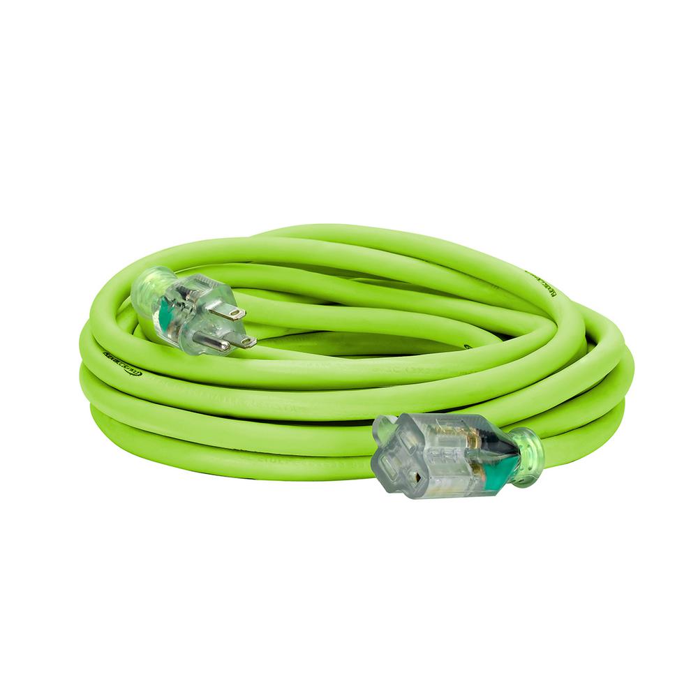 Flexzilla® Pro Extension Cord 12/3 Awg Sjtw 25' Outdoor Lighted Plug Zillagreen™