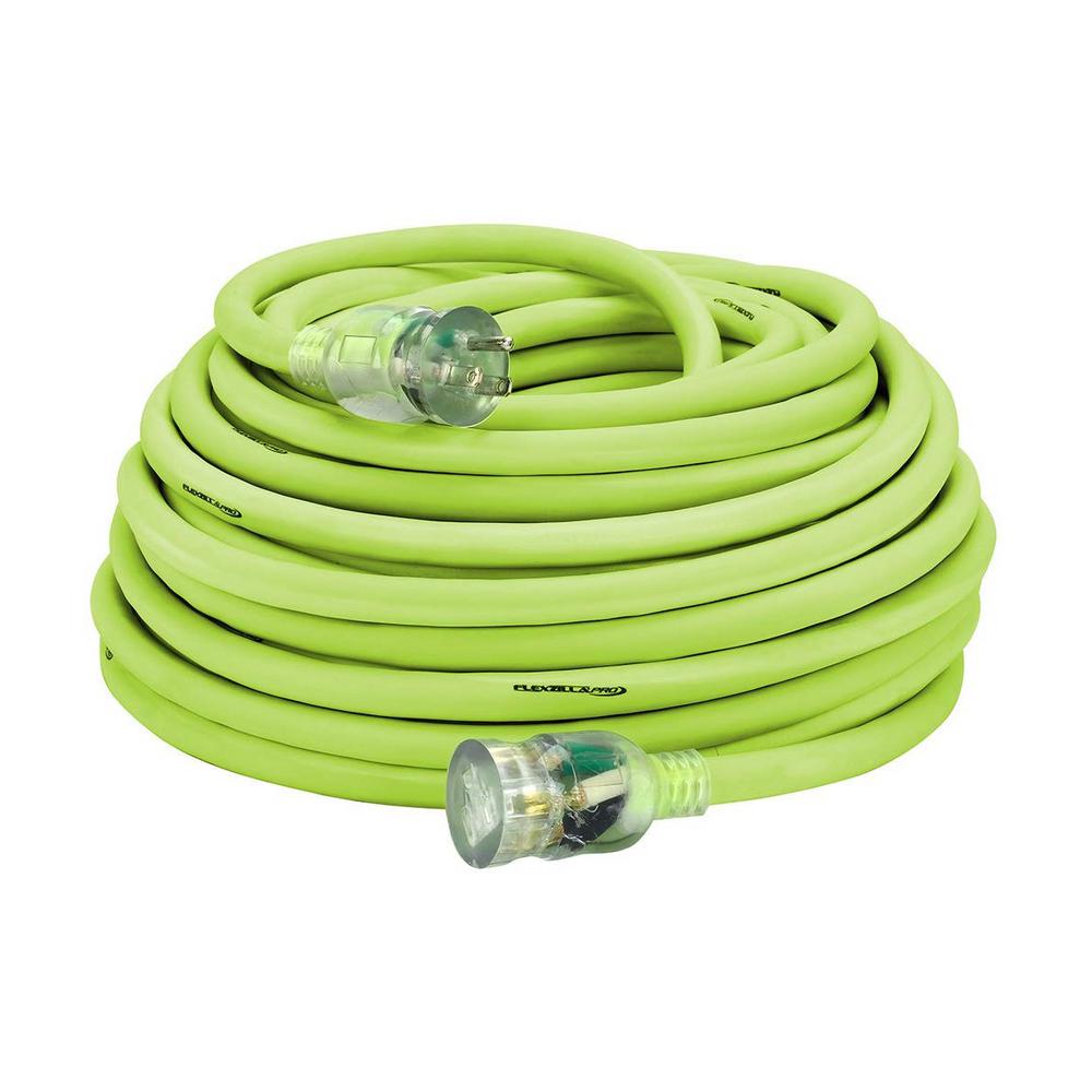 Flexzilla® Pro Extension Cord 10/3 Awg Sjtw 100' Outdoor Lighted Plug Zillagreen™