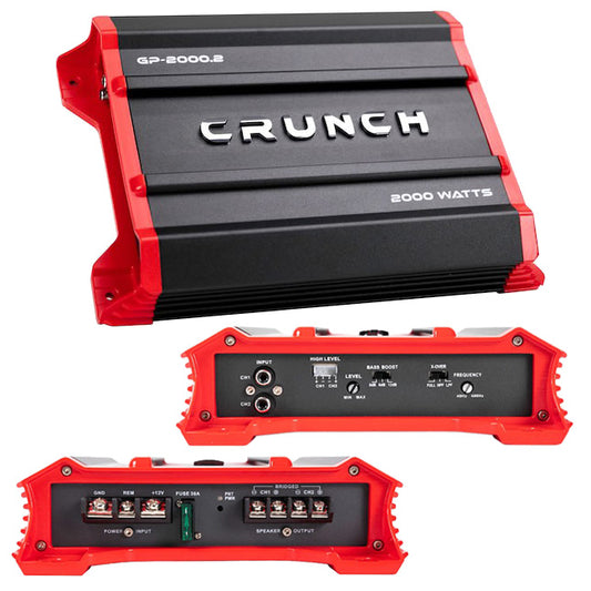 Crunch Ground Pounder 2 X 500 @ 4 Ohms 2 X 1000 @ 2 Ohms 1 X 2000 Watts @ 4 Ohms Bridged