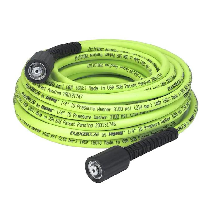 Flexzilla® Pressure Washer Hose 1/4" X 50’ 3100 Psi M22 Fittings Zillagreen®