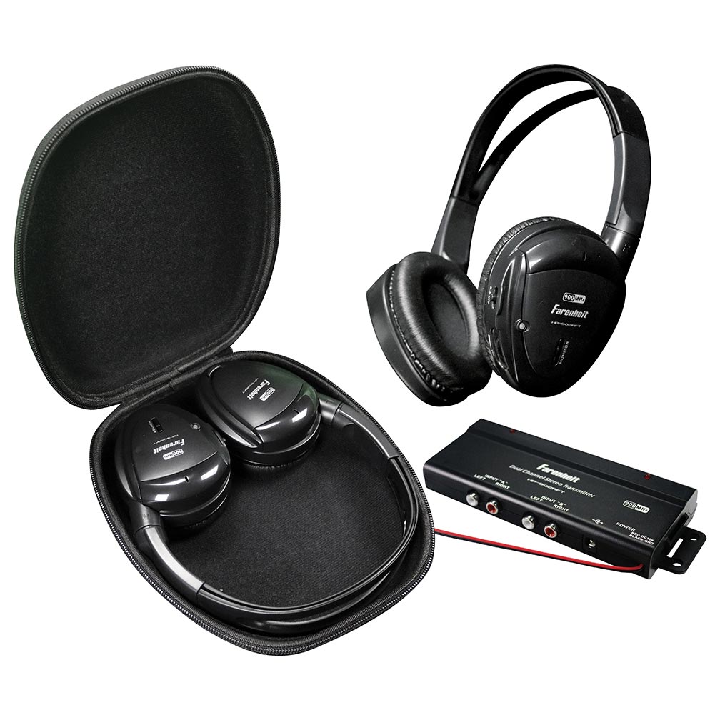 Power Acoustik - Headphones *pair* Swivel Earpad 2ch.rf 900mhz W/transmitter