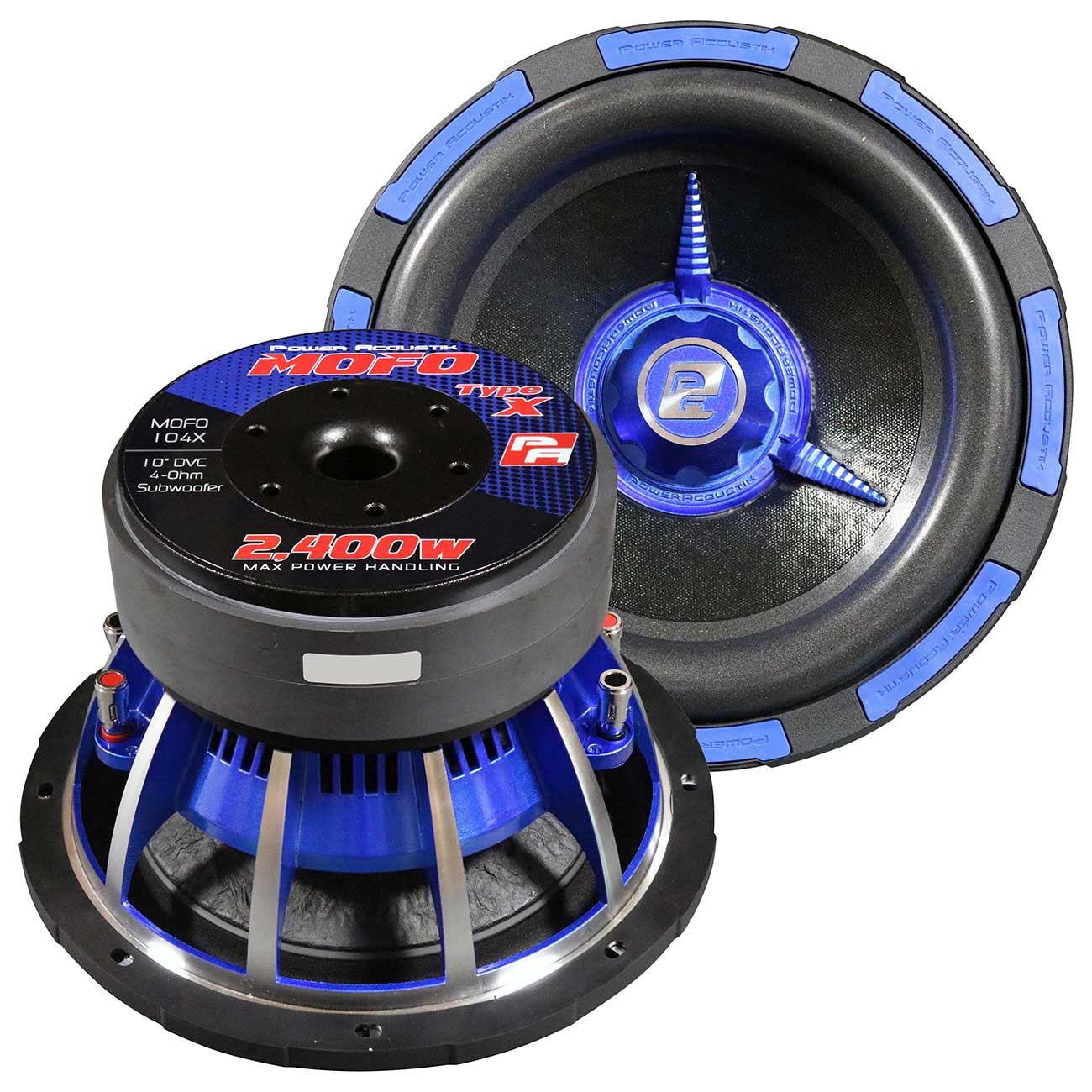 Power Acoustik 10" Woofer Dual 4 Ohm 2400w Max