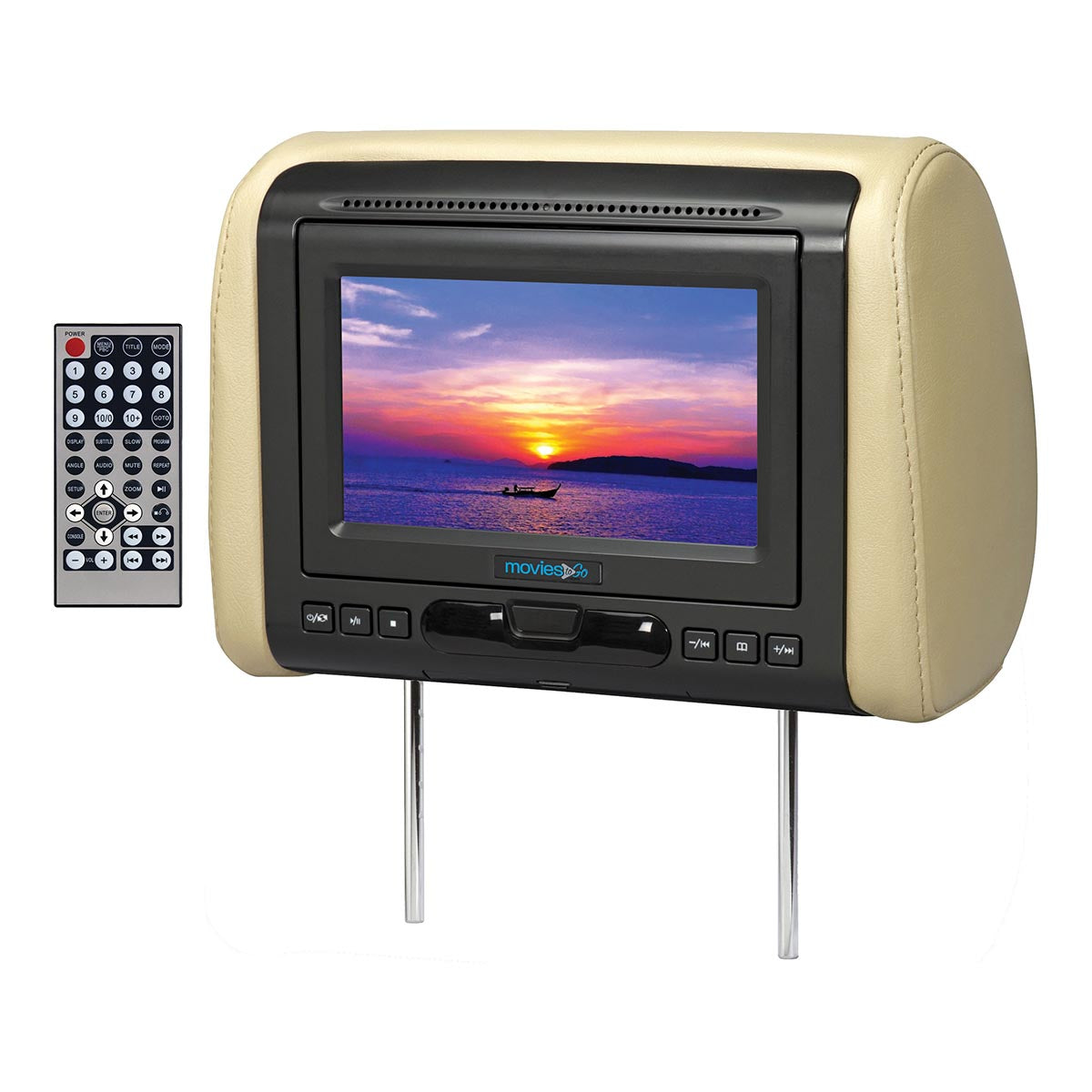 Movies To Go 7" Headrest Monitor(sold Each) With Dvd/hdmi Output 3 Covers