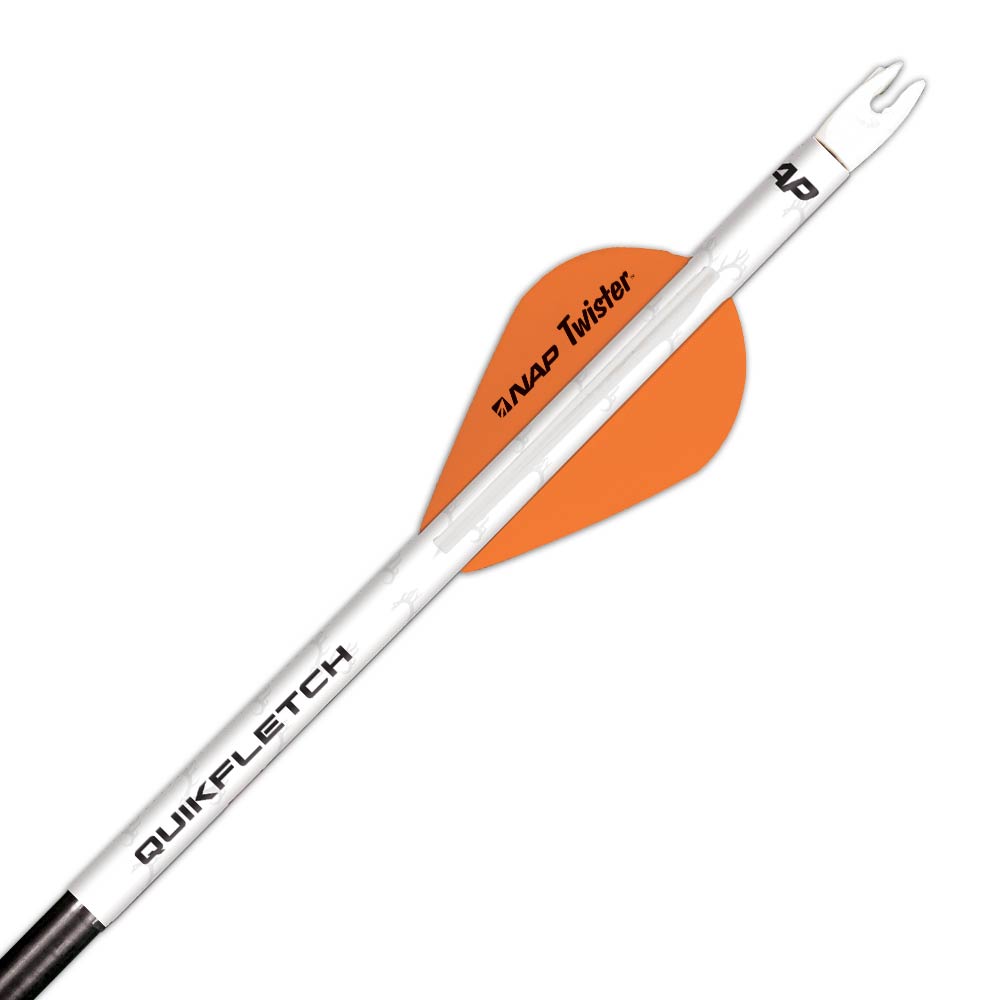 Nap Quikfletch 2" Twister Fletch - White/orange/orange (6 Pack)