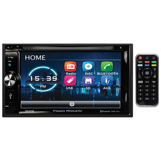 Power Acoustik 6.2" Double Din Receiver With Bluetooth & Detachable Faceplate W/padded Carry Case