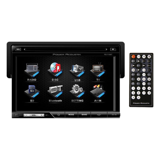 Power Acoustik Oversized 7" Detach Touch Screen Receiver Tft/lcd Dvd Am/fm  Bluetooth A2dp