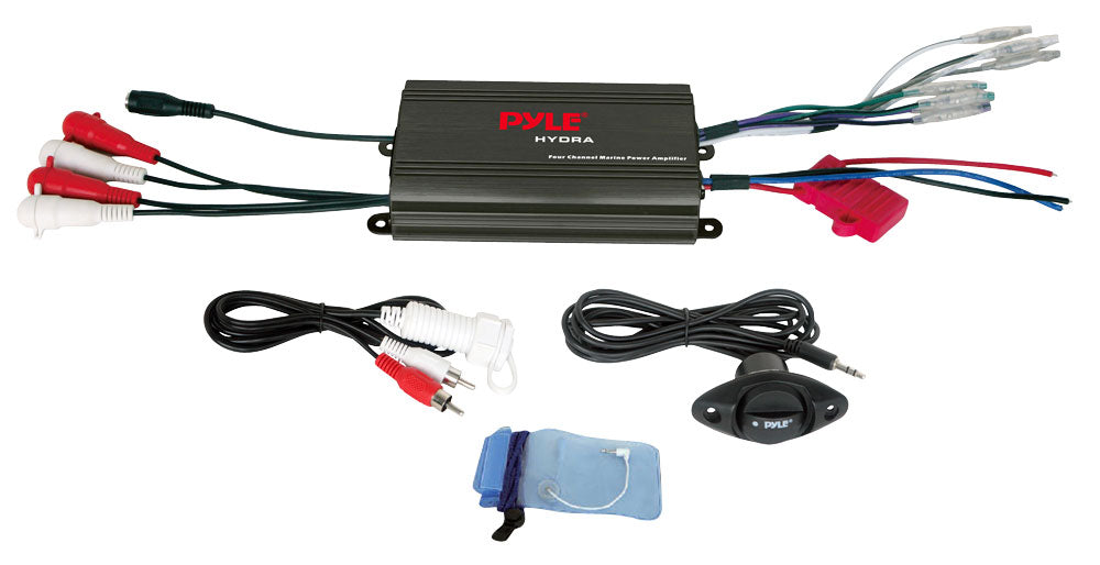 Pyle Marine 4 Channel Amplifier 800w Max - Black Finish