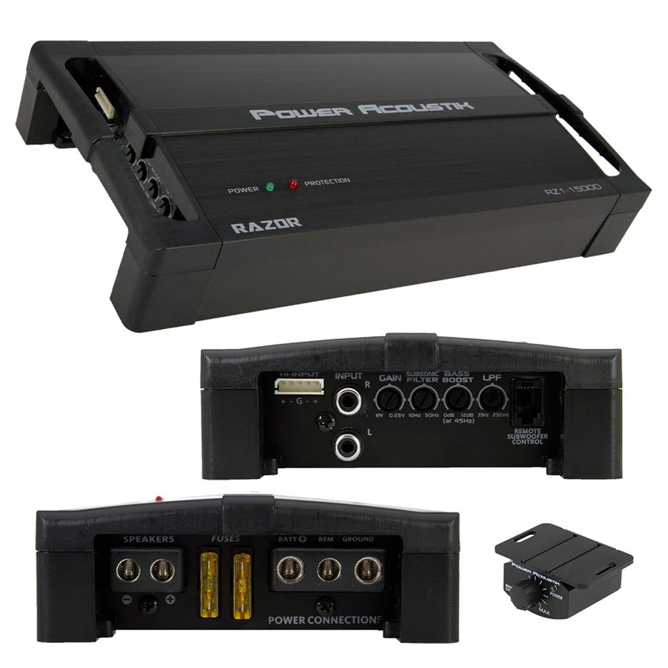 Power Acoustik Class D Mono Block 1500w Max Amplifier