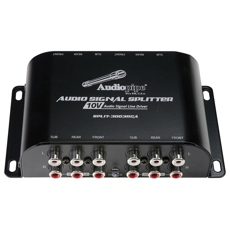 Audiopipe Rca 1 In /3 Out Splitter With 10 Volt Audio Signal Line Driver