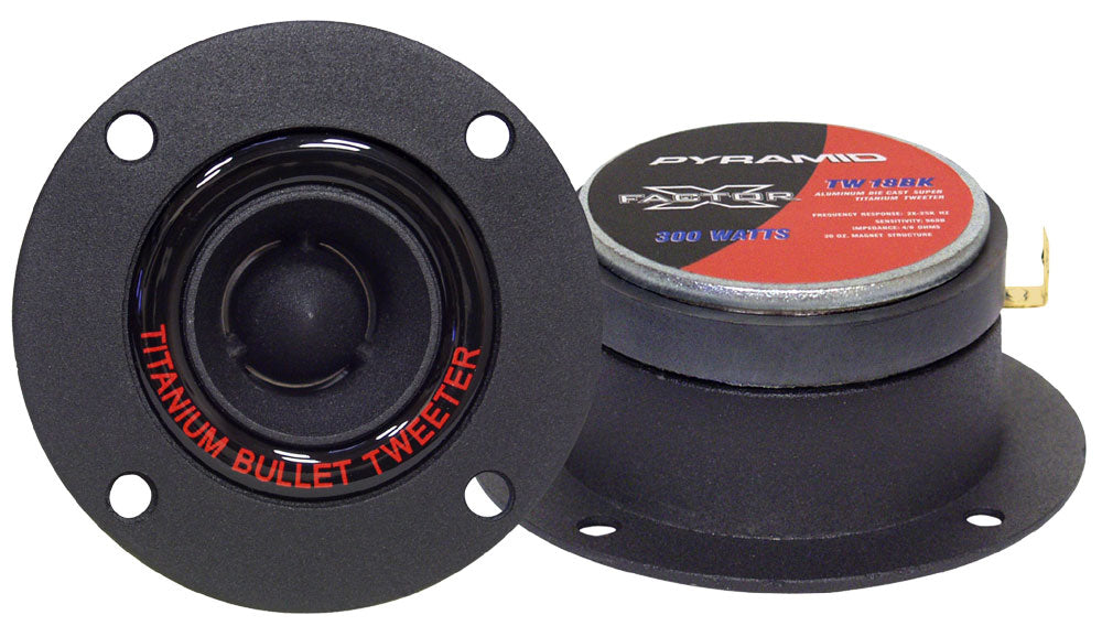 Pyramid Tweeters  (sold In Pairs) Black Die Castbullet Style; 300 Watt; 3.75"